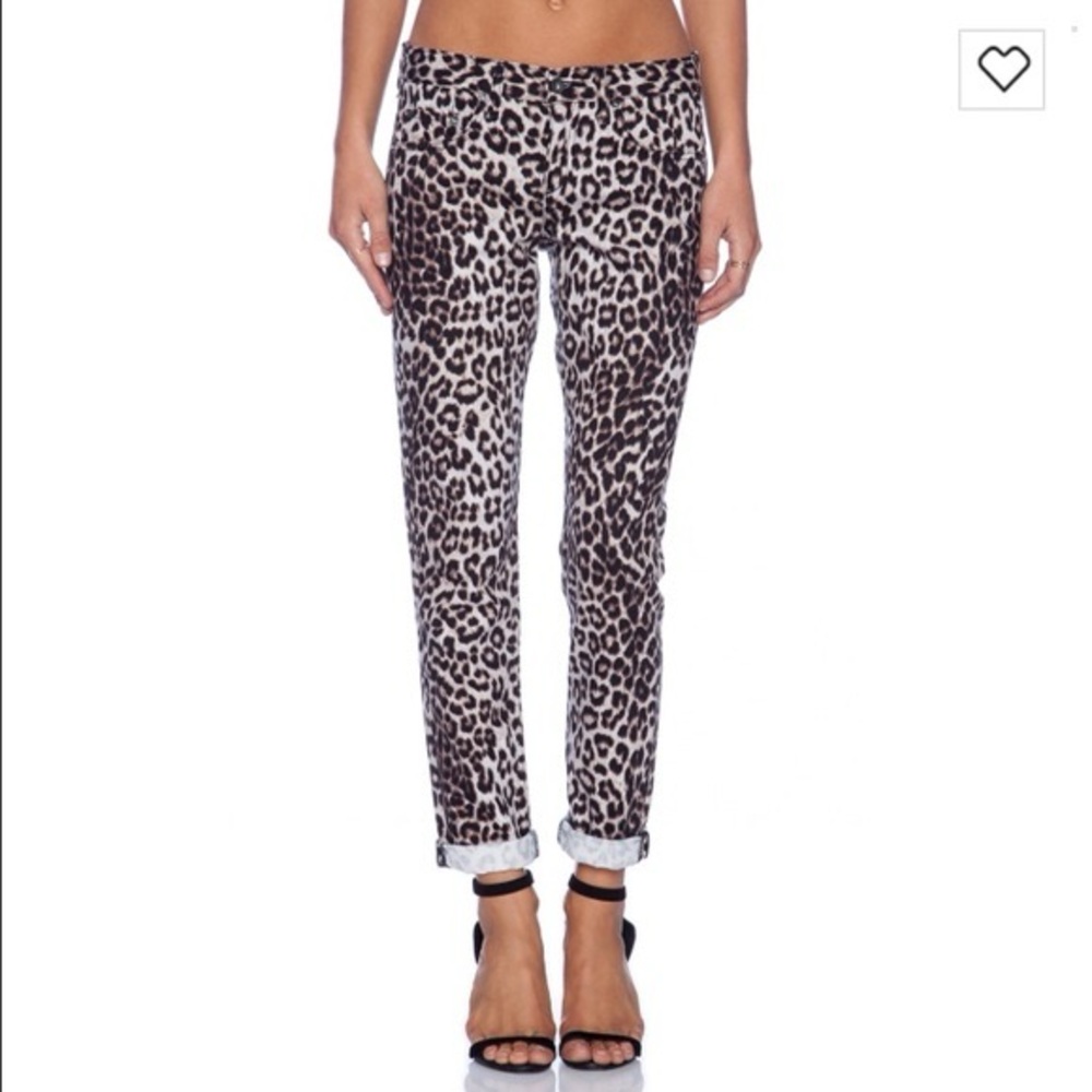 Rag & Bone Snow Leopard Print Boyfriend Jeans - Size 24